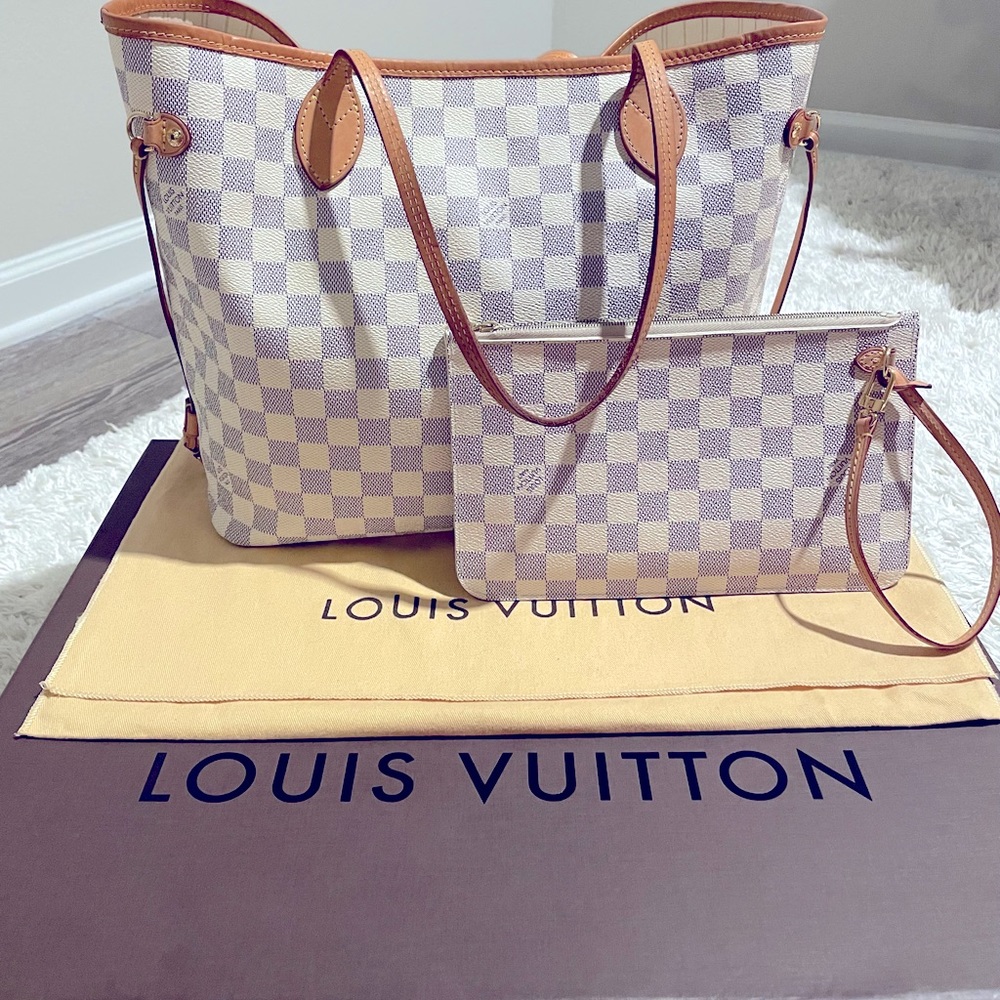 🌸🌷AUTHENTIC LOUIS VUITTON NEVERFULL MM DAMIER AZUR🌸🌷